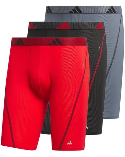 adidas Performance Mesh Long Boxer Brief Underwear - Red