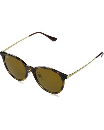 Ray-Ban Rb4334d Polarized Round Sunglasses - Black