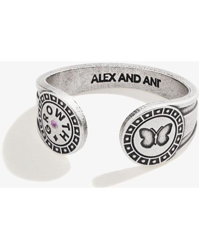 ALEX AND ANI Aa550322rs,statement Motivation Rings - White