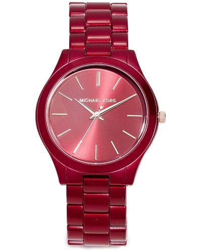 Michael Kors Analog Quartz Watch With Stainless-steel-plated Strap Mk3895 - Red