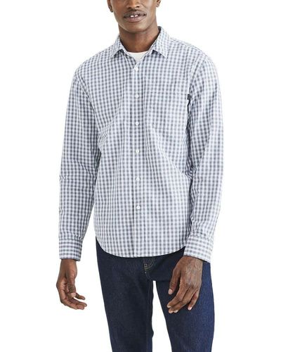 Dockers Fit Long Sleeve Casual Shirt - Blue