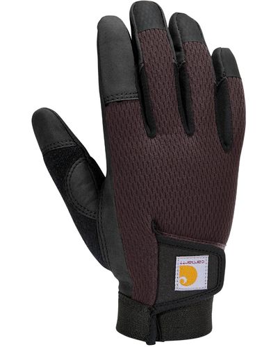 Carhartt Synthetic Leather High Dexterity Touch Sensitive Secure Cuff Glove - Black