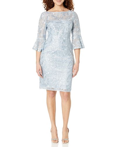 Adrianna Papell Sequin Guipure Lace Sheath - Blue