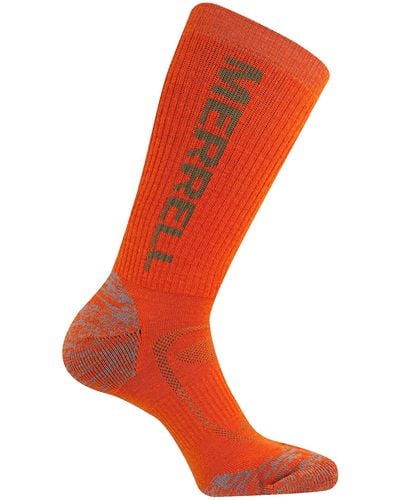 Merrell And Zoned Cushioned Wool Hiking Socks-1 Pair Pack-breathable Arch Support - Red