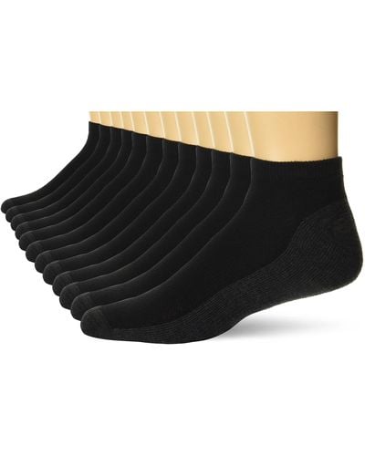 Hanes , X-temp Cushioned Low Cut Socks, 12-pack, Black, 6-12