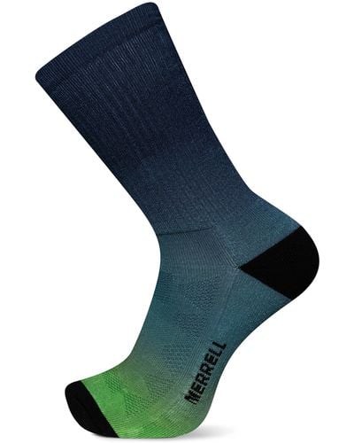Merrell Adult's And Moab Hiking Mid Cushion Socks-1 Pair Pack- Coolmax Moisture Wicking & Arch Support - Blue