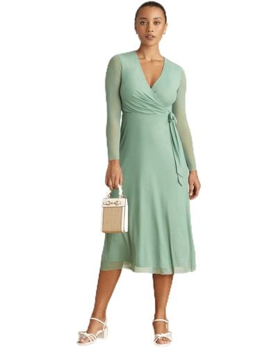Anne Klein Midi Wrap Dress - Green