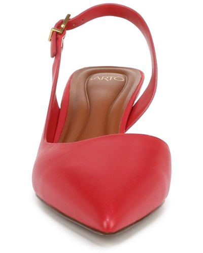 Franco Sarto Sarto S Kimberly Pointed Toe Slingback Pump Cherry Red Leather 7.5 M