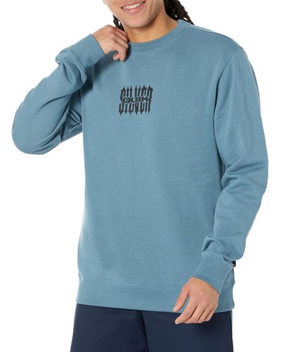 Quiksilver Control Crew Fleece Sweatshirt Sweater - Blue