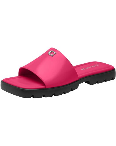 pink coach flats