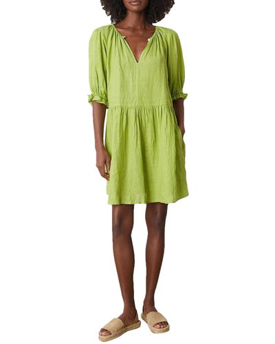 Velvet By Graham & Spencer Kailani Woven Linen Dress - Green