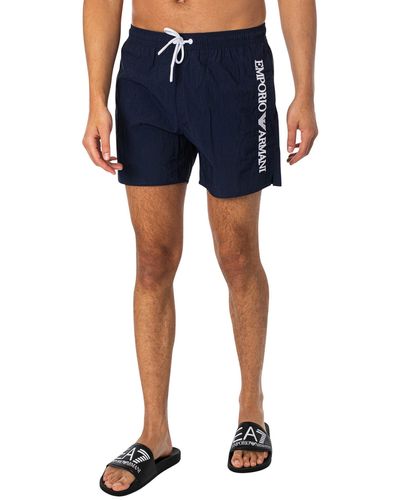 Emporio Armani Side Brand Swim Shorts - Blue
