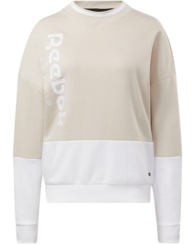 Core 10 By Reebok Oversized Color Block Crewneck Sweatshirt - White