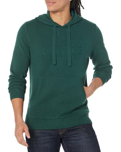 Guess Alvin Long Sleeve Hoodie Logo Sweater - Green