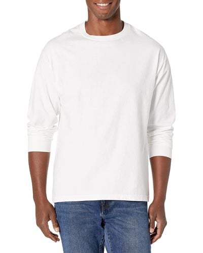 Hanes Beefy Long Sleeve Shirt - White