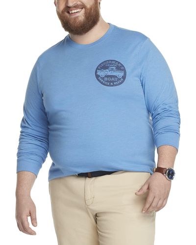 Izod Tall Saltwater Long Sleeve Graphic T-shirt - Blue