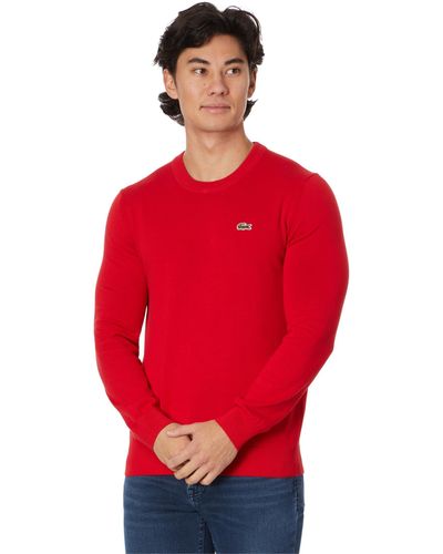 Lacoste Long Sleeve Crew Neck Sweater - Red