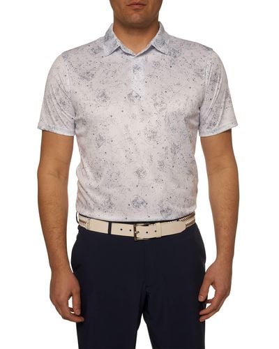 Robert Graham Constellation Short-sleeve Knit Polo Shirt - White