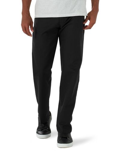 Lee Jeans Total Freedom Stretch Relaxed Fit Flat Front Pant - Black