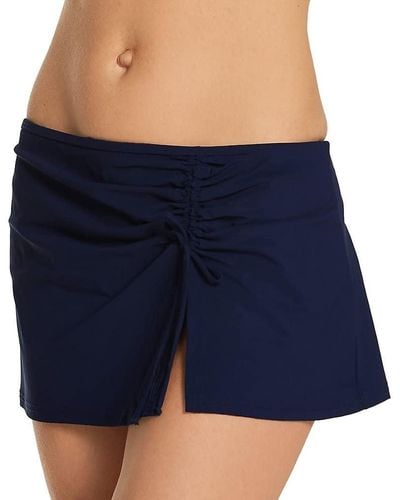 Gottex Womens Classic Side Tie Skirted Swimsuit Bikini Bottoms - Blue
