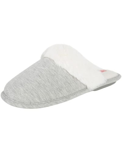 Hanes S Superior Comfort Cotton Slip On Scuff Slipper With Memory Foam And Anti-skid Sole - White