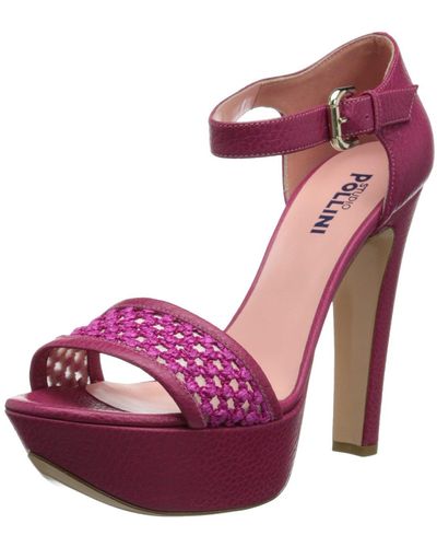 Studio Pollini Ankle Strap Platform Dress Sandal,peony,7.5 M Us - Pink