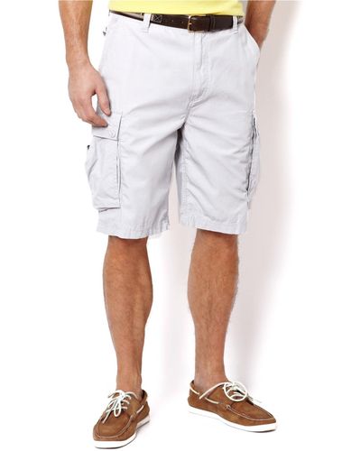 Nautica Mens Mini Ripstop Twill Cargo Shorts - Gray