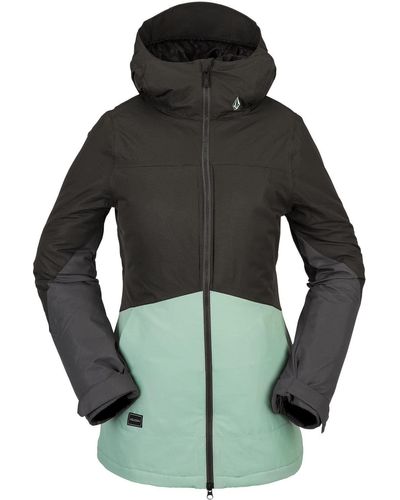 Volcom Strayer Insulated Snowboard Ski Winter Hooded Jacket - Green