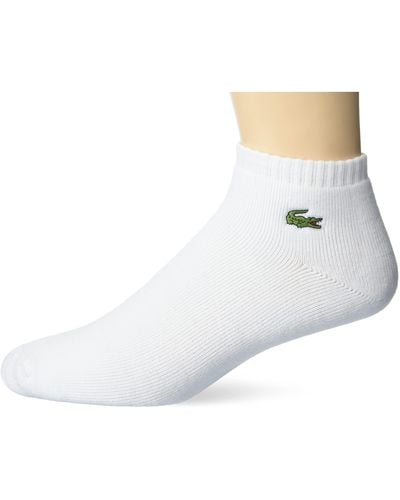 Lacoste Mens Graphic 3 Multi Pack Solid Jersey Ankle Socks - Multicolor