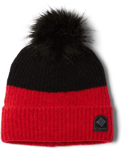 Columbia Winter Blur Pom Beanie Hat - Red