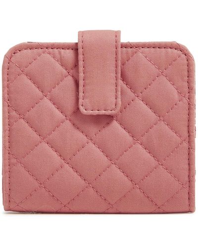 Vera Bradley Cotton Finley Small Wallet With Rfid Protection - Pink