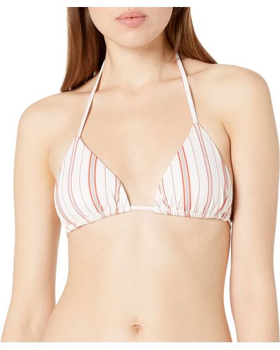 Eberjey Standard Patio Stripes Mia Bikini Top - Natural