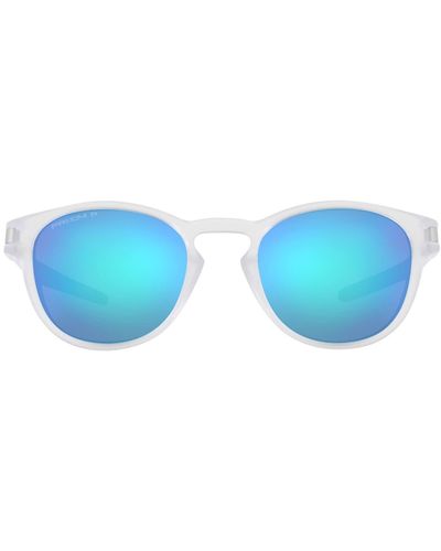 Oakley Oo9349 Latch Low Bridge Fit Round Sunglasses - Blue