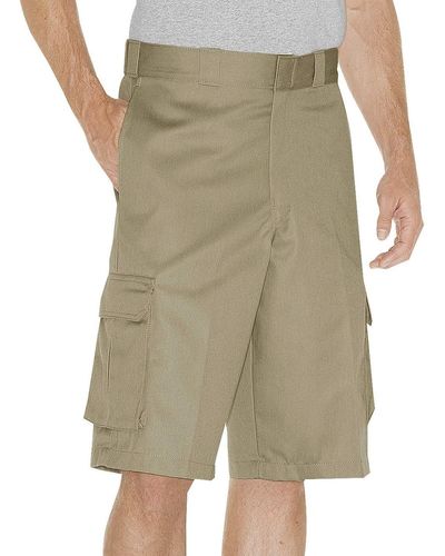 Dickies Mens 13 Inch Loose Fit Twill Cargo Shorts - Natural