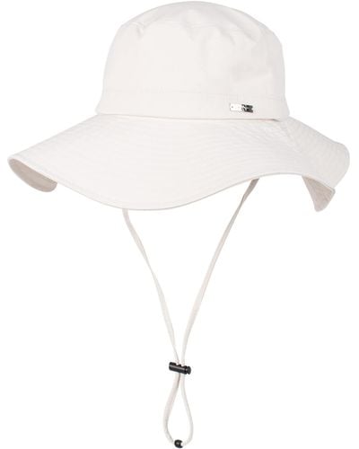 Jessica Simpson Boonie Hat With Neck Strap - White