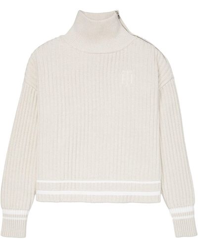 Tommy Hilfiger Adaptive High Neck Varsity Sweater - White