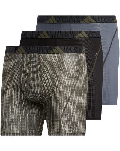 adidas Sport Performance Mesh Boxer Brief Underwear - Gray