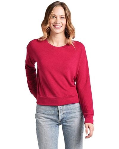 Cupcakes And Cashmere Ana Brushed Knit Longsleeve Pullover - Pink