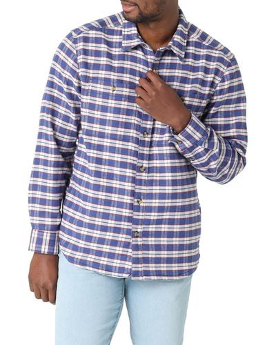 Lee Jeans Workwear Loose Fit Long Sve Button-down Overshirt - Blue
