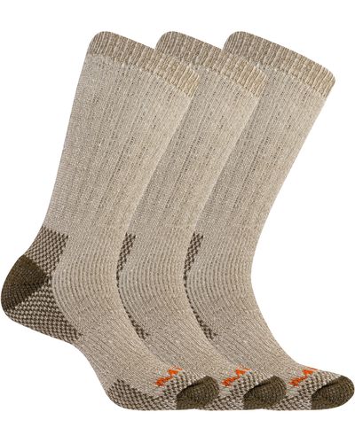 Merrell And Heavyweight Hiker Crew Socks 3 Pair Pack - Natural