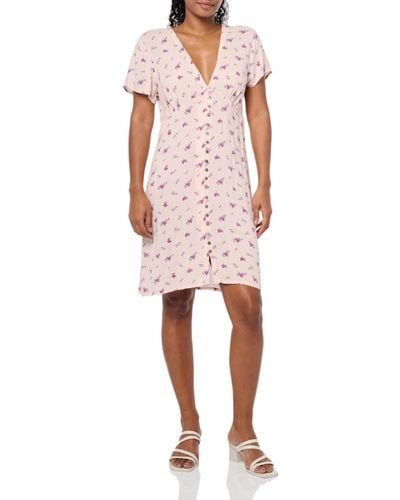 Lucky Brand Mini Short Sleeve Slip Dress - Pink