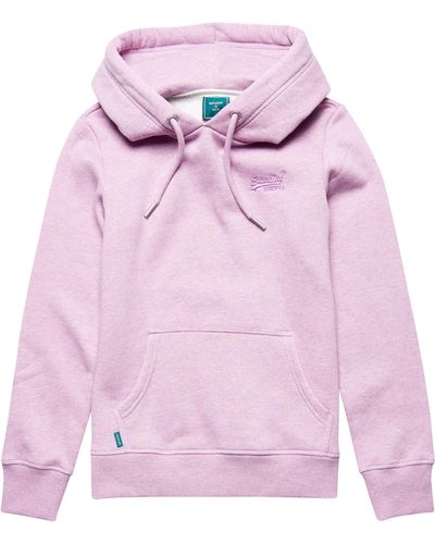 Superdry Mens Vintage Logo Emb Hood Sweatshirt - Pink