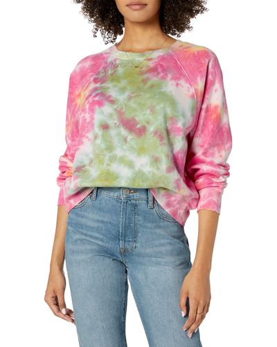 The Drop Caroline Raglan Long Sleeve Fleece Sweatshirt Sweater - Multicolor