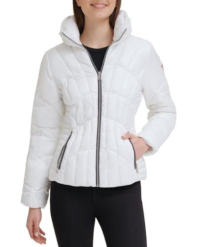 Guess Fall, Puffer, Quilted Jackets For , Cream, Medium - Natural