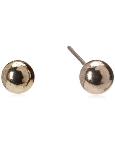 Napier "classics" Gold-tone 6mm Round Ball Stud Earrings - Black