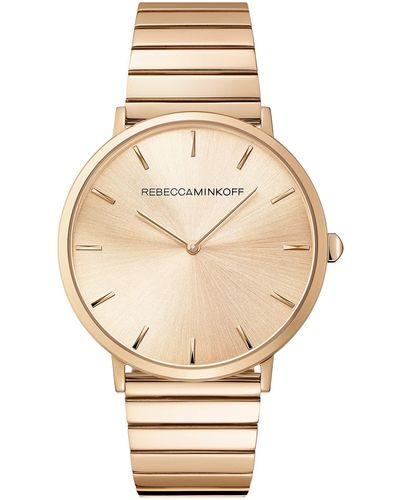 Rebecca Minkoff Major Quartz Rose Gold-plated And Rose Gold Plated Bracelet Casual Watch - Metallic