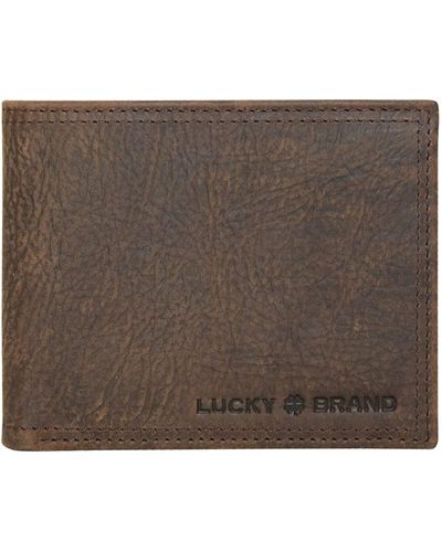 Lucky Brand Embossed Bifold Wallet - Brown