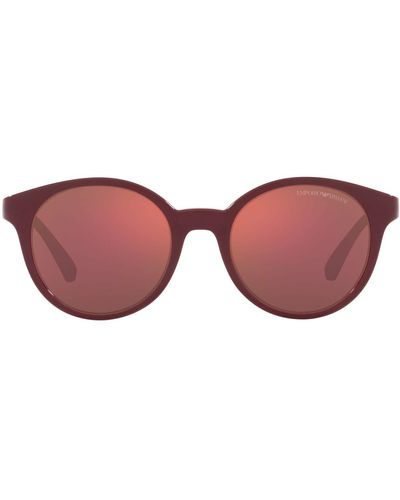Emporio Armani Ea4185f Low Bridge Fit Round Sunglasses - Black