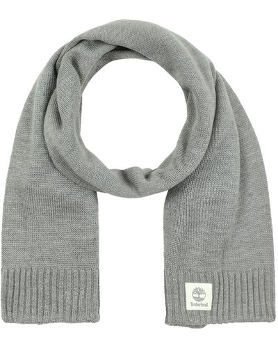 Timberland Sold Scarf With Tonal Label - Gray