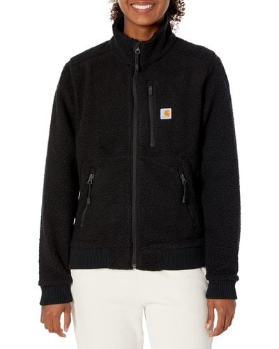 Carhartt Relaxed FitSherpa Fleece-Jacke mit durchgehendem Reißverschluss - Schwarz